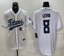 Nike Titans #8 Will Levis white baseball jersey Joint Name 02