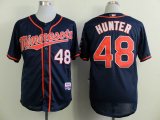 2015 Minnesota Twins #48 Torii Hunter dark blue baseball jersey