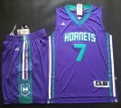 New Orleans Hornets #7 Jeremy Lin purple nba suits