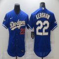 Custom Nike Los Angeles Dodgers #22 Clayton Kershaw blue Flexbase Authentic Collection Jersey-BD