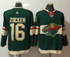 Adidas Minnesota Wild Jason Zucker #16 green NHL hooded sweatshirtMinnesota Wild Jason Zucker #16 green Ice hockey jersey