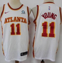 Atlanta Hawks #11 Trae Young white nike nba basketball Jersey-S8