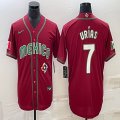 2023 World Cup Mexico #7 Julio Urias red blank majestic baseball jerseys 39