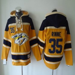 Nashville Predators #35 Pekka Rinne yellow blue NHL hooded sweatshirt