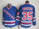 Reebok New York Rangers #35 Mike Richter blue ice hockey Jersey