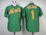 2014 new york Mets #1 Mookie Wilson throwback green mlb jerseys