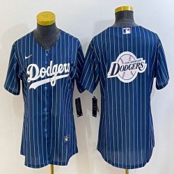 Women Los Angeles Dodgers blank blue majestic baseball Jerseys-BD 05