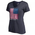 MLB Fanatics Branded Women Plus Size 2018 All-Star Game Stars & Bats V-Neck T-Shirt â€“ Navy