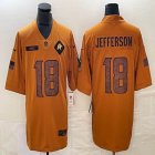 Dallas Vikings #18 Justin Jefferson 2023 Brown Salute To Service Limited Jerseys