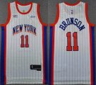 New York Knicks #11 Jalen Brunson white blue NBA basketball jersey city version-TY