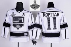 2012 Stanley Cup Champions Los Angeles Kings Anze Kopitar #11 White Kid 3rd Jerseys