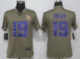 Women Nike Dallas Vikings 19 Thielen Olive Salute To Service nfl Jersey