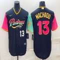 Nike San Diego Padres #13 Manny Machado black majestic baseball Jersey city version 04