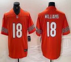 Nike Chicago Bears #18 Caleb Williams Orange Color Rush Limited Jersey