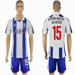 2016-2017 Porto club QUINTERO #15 white blue soccer jersey home