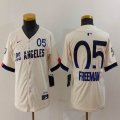 Youth Nike Los Angeles Dodgers #05 Freddie Freeman beige fashion majestic baseball jerseys 01