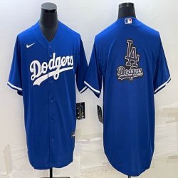 Los Angeles Dodgers Blank blue majestic baseball Jerseys-BD