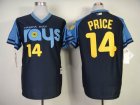 Tampa Bay Rays 14 Price throwback Dark 1970 Blue MLB Jerseys