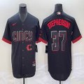 Nike Cincinnati Reds #37 Tyler Stephenson black majestic baseball jerseys Joint name-BD 04