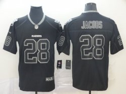 Oakland Raiders #28 Josh Jacobs Nike Lights Out Black Color Rush Limited Jersey