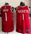 Nike Houston Rockets #1 Trevor Ariza red nba basketball jersey-QLM