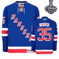 2014 stanley cup Rangers #35 Richter Leetch Blue Jersey