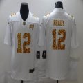 Custom Nike Tampa Bay Buccaneers #12 Tom Brady white Color Rush Limited Jerseys Flocking Leopard-WL