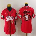 Women Nike San Francisco 49ers blank red baseball jerseys Joint name-BD 03