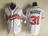 Atlanta Braves #31 Greg Maddux white throwback mlb jerseys