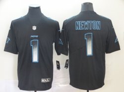 Nike Panthers #1 Cam Newton black Color Rush Limited Jersey Fireworks version