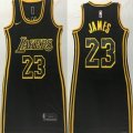 Nike Los Angeles Lakers #23 LeBron James black NBA Embroidered Women's Skirt-LT