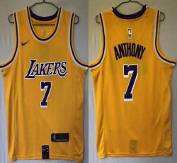 Nike NBA Los Angeles Lakers #7 Anthony yellow nba basketball Jerseys-HL