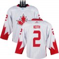 Canada 2016 World Cup #2 Duncan Keith white Hockey jerseys