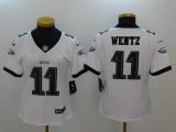 Women Philadelphia Eagles #11 Carson Wentz white Color Rush Limited Jersey