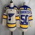 Adidas St.Louis Blues #50 Jordan Binnington beige NHL hockey Jerseys