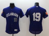 Colorado Rockies #19 Blackmon blue Flexbase Authentic Collection Jersey