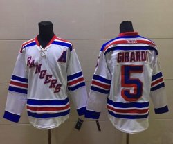 Reebok New York Rangers #5 Dan Girardi white NHL Jerseys A patch