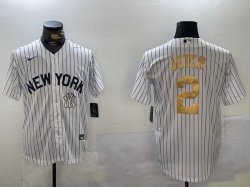 Nike New York Yankees #2 Derek Jeter White fashion majestic baseball Jersey-BD 01