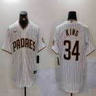 Nike San Diego Padres #34 King white majestic baseball jerseys