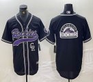 Nike Colorado Rockies blank black majestic baseball jerseys Joint name -BD 05