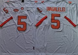 Clemson Tigers #5 D.J. Uiagalelei White NCAA Game Colloge Football Jersey