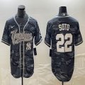 New York Yankees Juan Soto Nike gray camo majestic baseball Jersey Joint name -BD 02