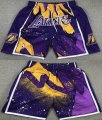 Los Angeles Lakers purple yellow NBA shorts with pocket-XD