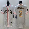 Nike Houston Astros #2 Alex Bregman white gold Flexbase Authentic Collection Jersey