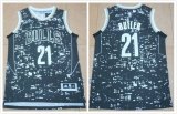 Chicago Bulls Jimmy Butler #21 black luminous new basketball jerseys