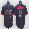 Nike Cincinnati Reds #9 Burrow black majestic baseball jerseys-BD 03