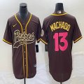 Nike San Diego Padres #13 Manny Machado brown MLB Baseball jerseys Joint name-BD 02