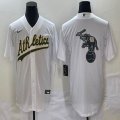 Nike Oakland Athletics blank white majestic baseball jersey big logo