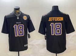 Nike Dallas Vikings #18 Justin Jefferson black fashion Color Rush Limited Jersey 01