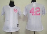 New York Yankees 42 Mariano Rivera white MLB Women Jerseys